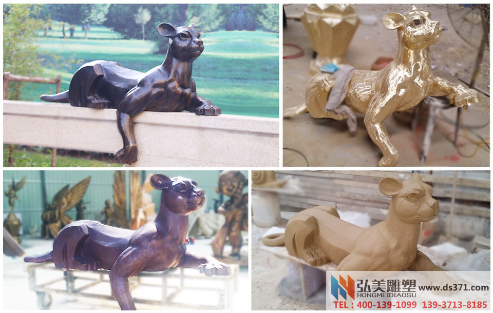 动物雕塑/豹子铜雕塑